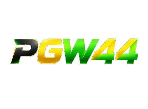 โลโก้ PGW44 ตัวอักษรภาษาอังกฤษหนาแบบสามมิติบนพื้นหลังโปร่งใส ตัว P เป็นสีดำเงาขลิบขอบทอง ตัว G ไล่เฉดทองอ่อนไปทองเข้ม ตัว W เป็นเขียวสด และเลข 44 ไล่จากทองไปเป็นเขียว